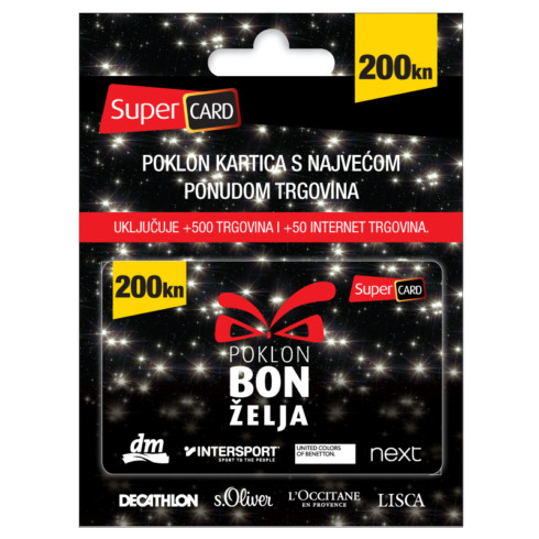 Supercard 200HR poklon kartica sa najvećim izborom trgovina