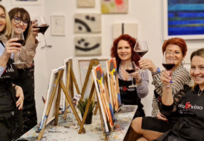 Art Bottega, 2h i 30m druženja uz vino i slikanje, 5 osoba